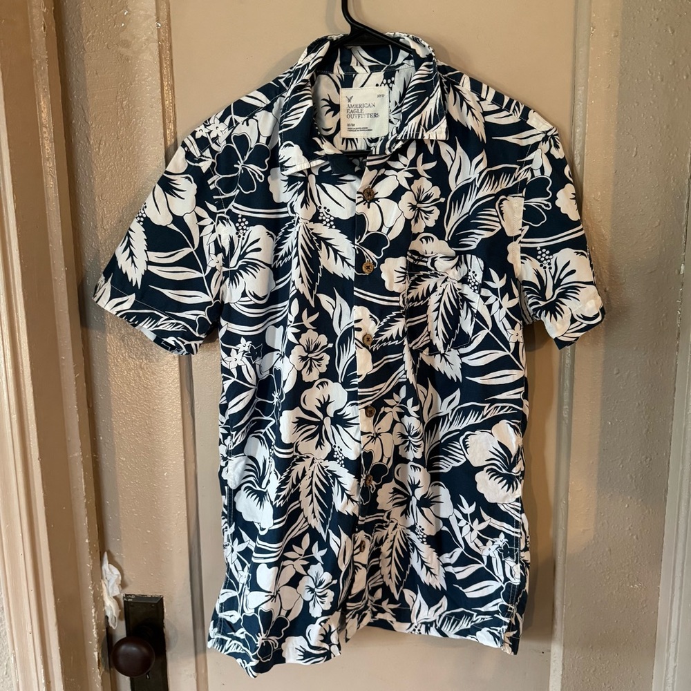 Y2K American Eagle Men’s M‎ Button Down CaliforniaCore VacationCore Tropical